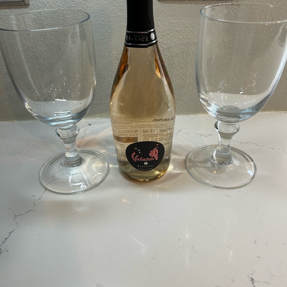 Vintage Large Clear glass Goblets - set of 2